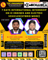 7 Days International Internship on IC Engines and Electric Vehicles (hybrid Mode) 2024 Internship Poster
